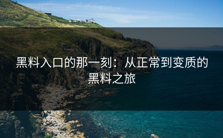 黑料入口的那一刻：从正常到变质的黑料之旅