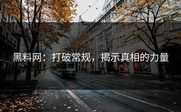 黑料网：打破常规，揭示真相的力量  第1张