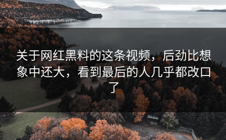 关于网红黑料的这条视频，后劲比想象中还大，看到最后的人几乎都改口了  第1张