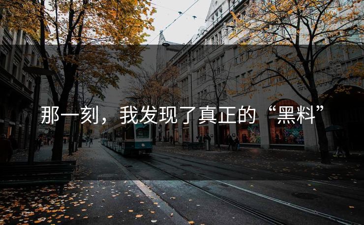 那一刻，我发现了真正的“黑料”