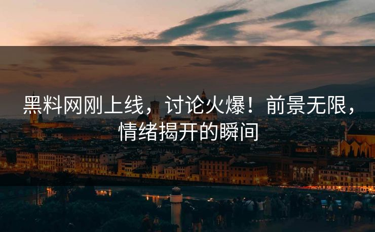 黑料网刚上线，讨论火爆！前景无限，情绪揭开的瞬间  第1张